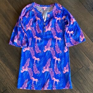 Lilly Pulitzer Blue and Pink Zebra Print Dress